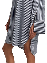 Striped Stretch Poplin Shirtdress