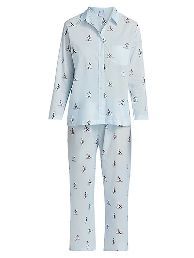 Cross Country Skiers Long-Sleeve Pajamas