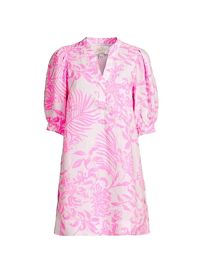 Mialeigh Palm Print Shift Dress