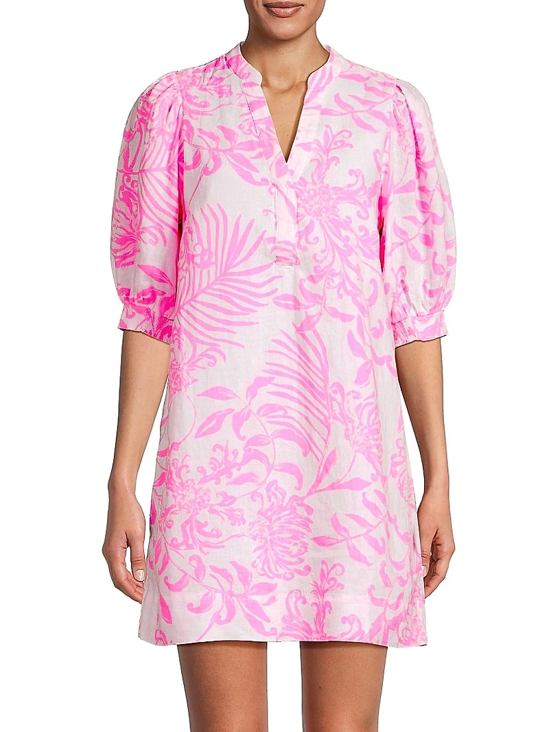 Mialeigh Palm Print Shift Dress
