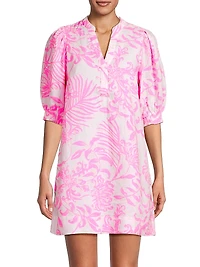 Mialeigh Palm Print Shift Dress