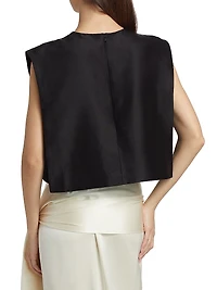 Milagros Silk SleevelessCropTop