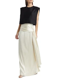 Milagros Silk SleevelessCropTop