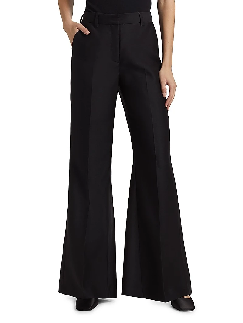 Leyva Wool-Silk Flared Pants