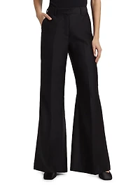 Leyva Wool-Silk Flared Pants