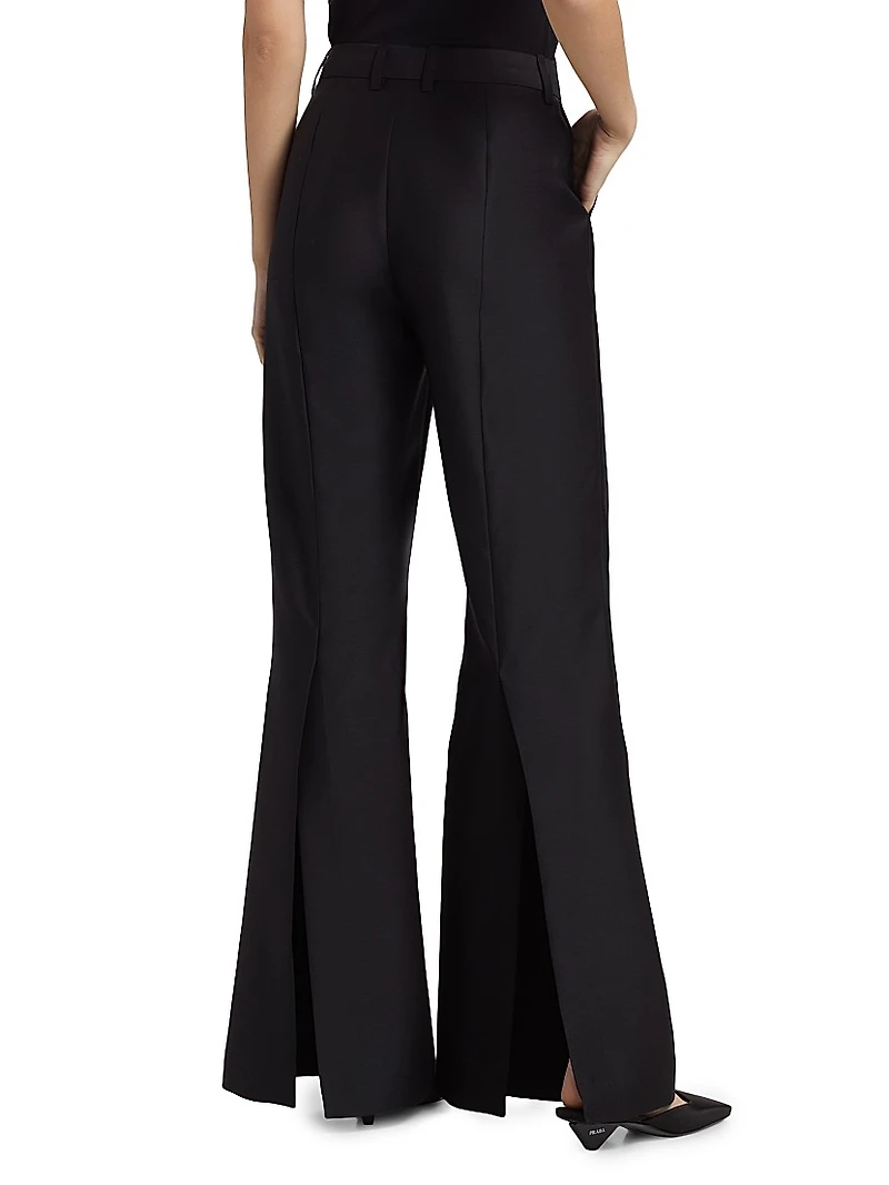 Leyva Wool-Silk Flared Pants