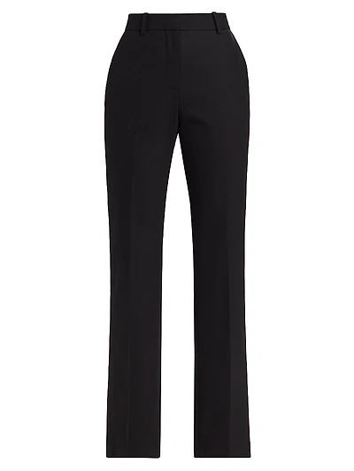 Anita Stretch-Wool Straight-Leg Pants