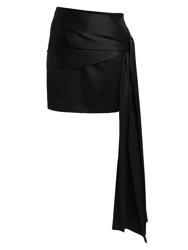 Mila Draped Silk Miniskirt