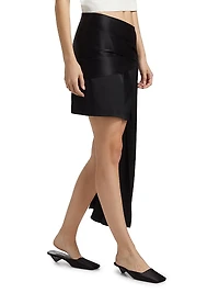 Mila Draped Silk Miniskirt