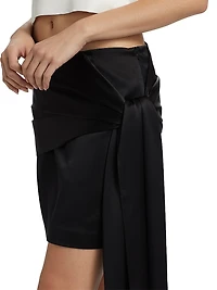 Mila Draped Silk Miniskirt