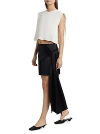 Mila Draped Silk Miniskirt