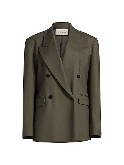 Antonella Twill Double-Breasted Blazer