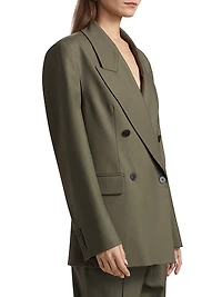 Antonella Twill Double-Breasted Blazer