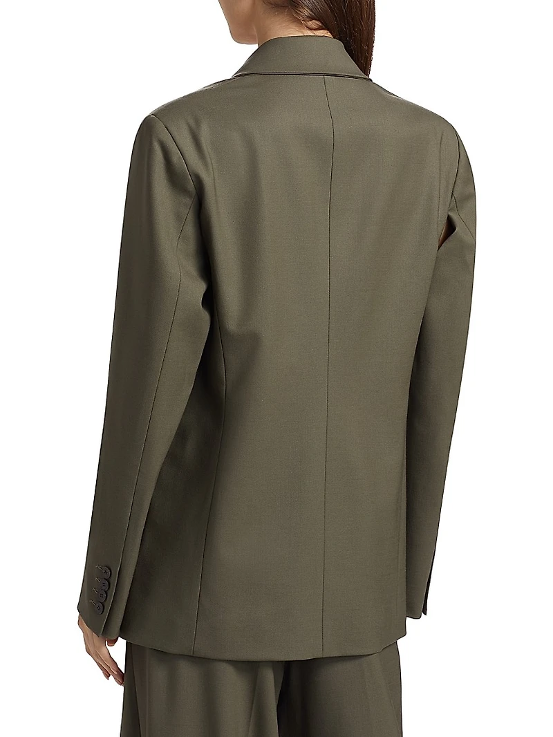 Antonella Twill Double-Breasted Blazer