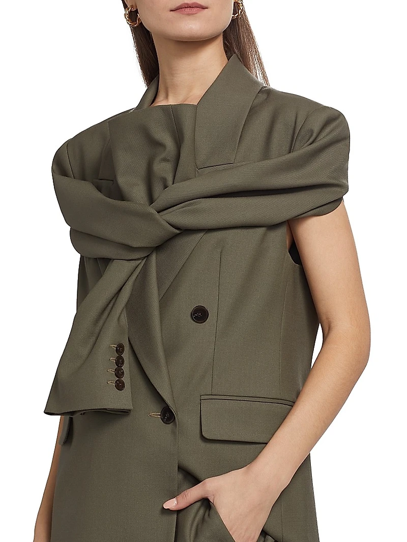 Antonella Twill Double-Breasted Blazer