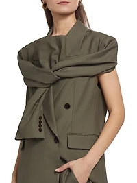 Antonella Twill Double-Breasted Blazer