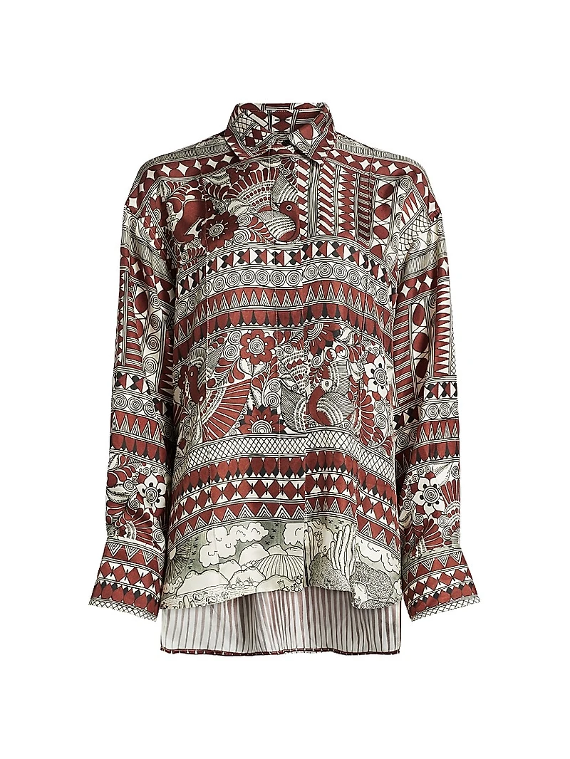 Rodrigo De La Cruz Silk-Twill Long-Sleeve Shirt