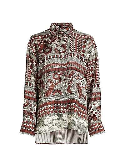 Rodrigo De La Cruz Silk-Twill Long-Sleeve Shirt