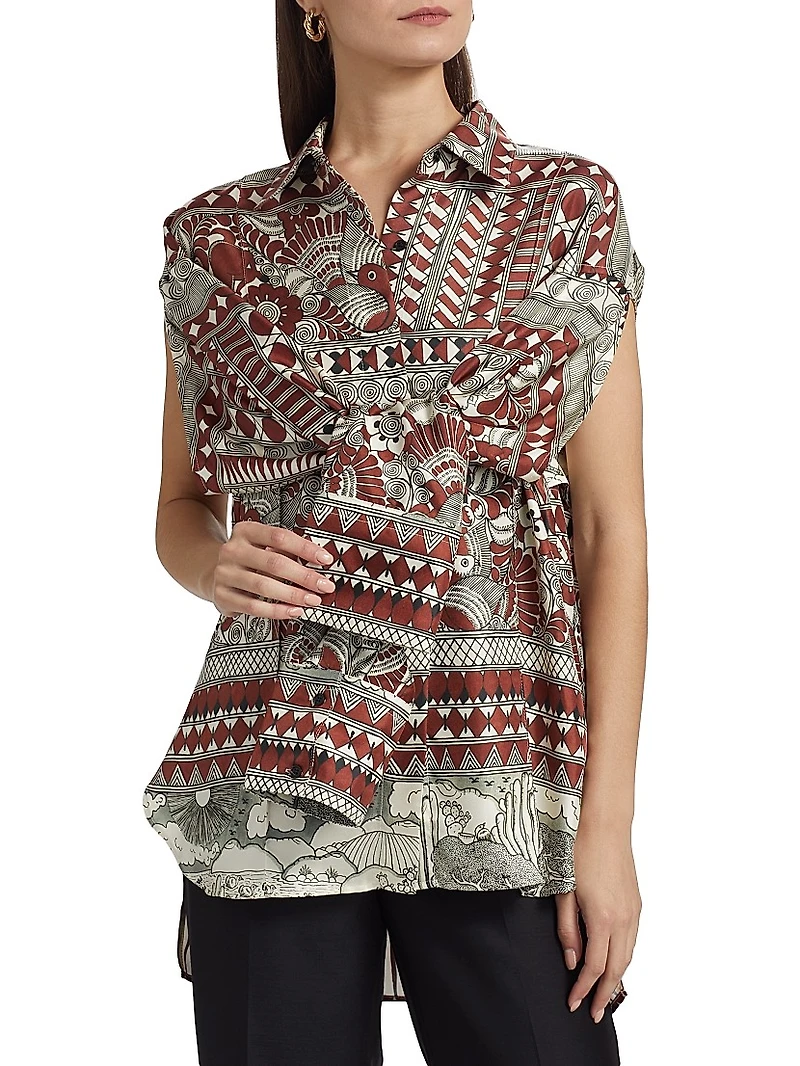 Rodrigo De La Cruz Silk-Twill Long-Sleeve Shirt