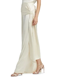 Mila Draped Silk Maxi Skirt
