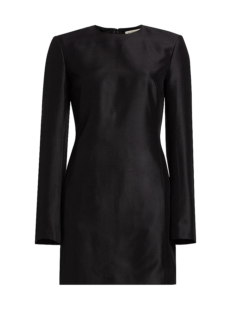 Francesca Silk Long-Sleeve Minidress