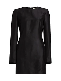 Francesca Silk Long-Sleeve Minidress