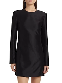 Francesca Silk Long-Sleeve Minidress