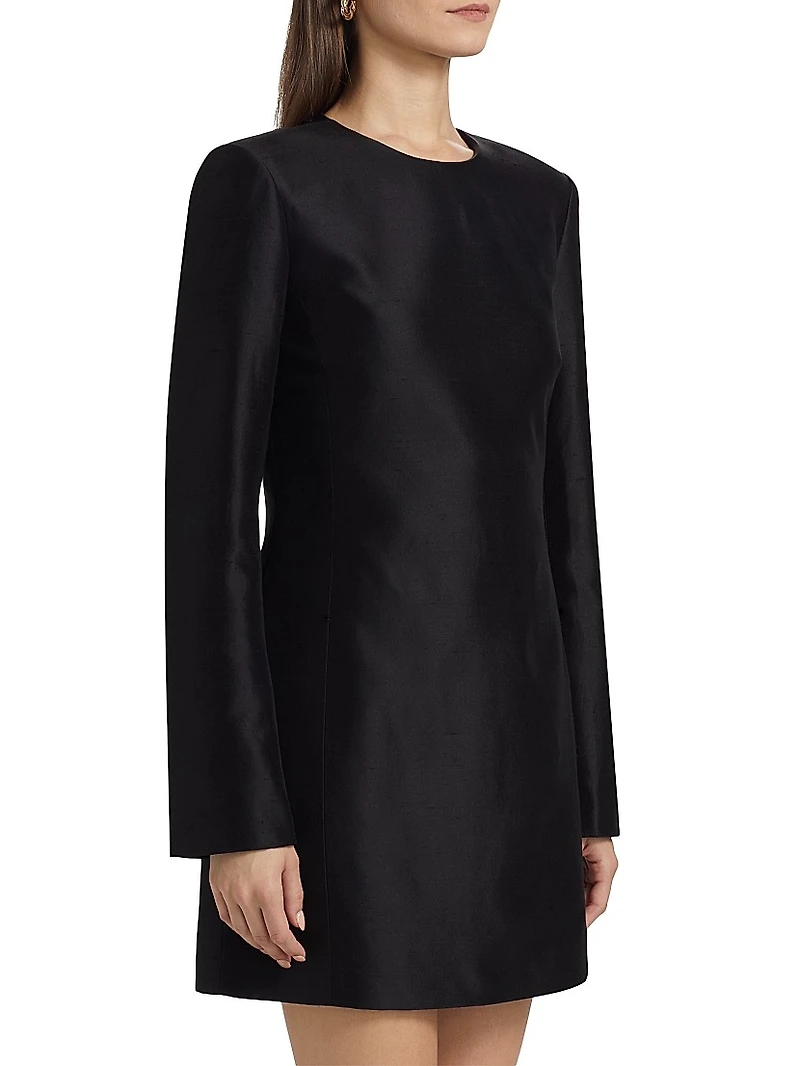 Francesca Silk Long-Sleeve Minidress