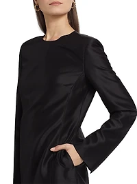 Francesca Silk Long-Sleeve Minidress
