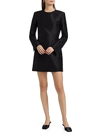 Francesca Silk Long-Sleeve Minidress