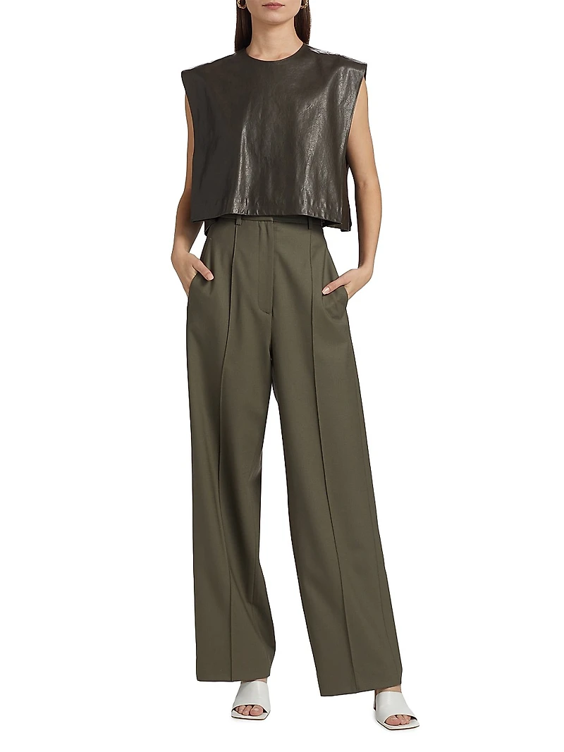 Antonella Wool Wide-Leg Trousers