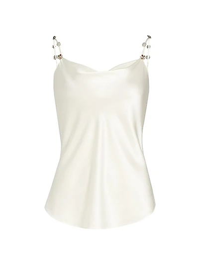 Marta Crystal-Embellished Silk Cami Top