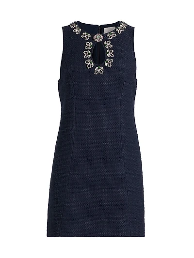 Franchelle Embellished Keyhole Minidress
