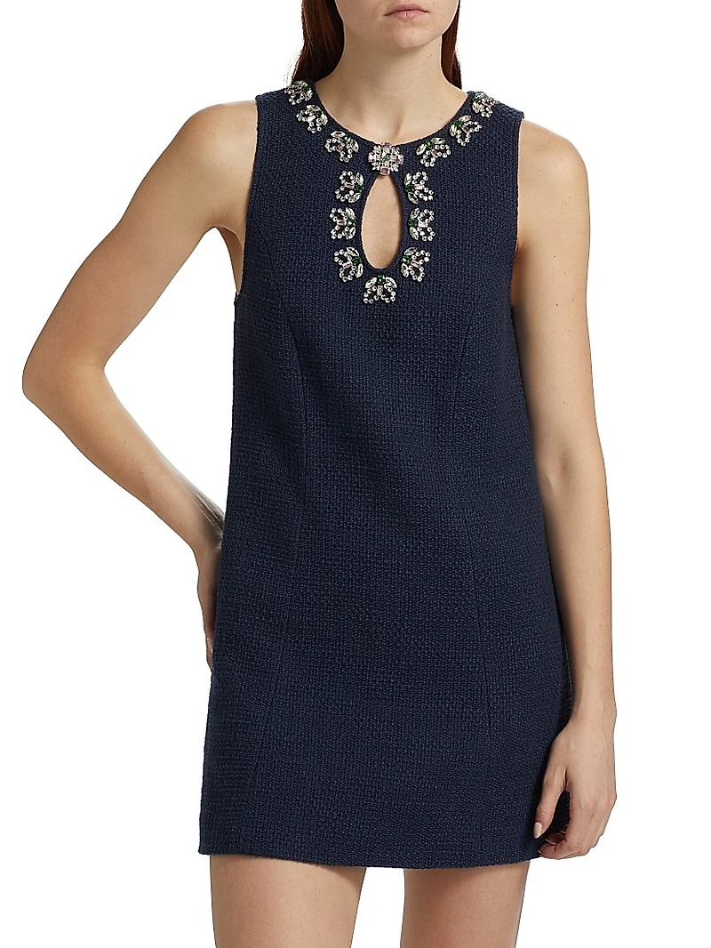 Franchelle Embellished Keyhole Minidress