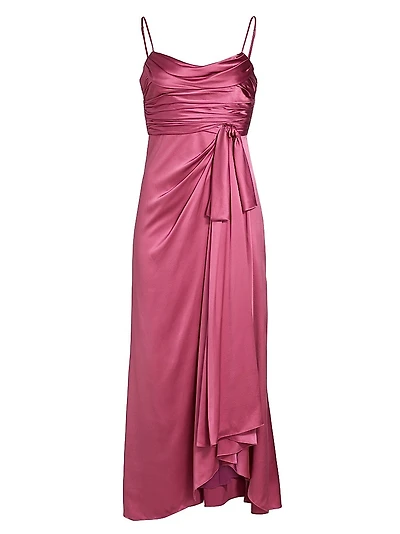 Kasia Gathered Silk Maxi Dress