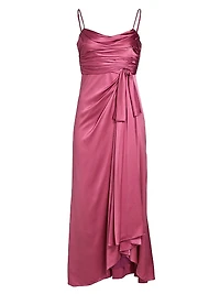 Kasia Gathered Silk Maxi Dress