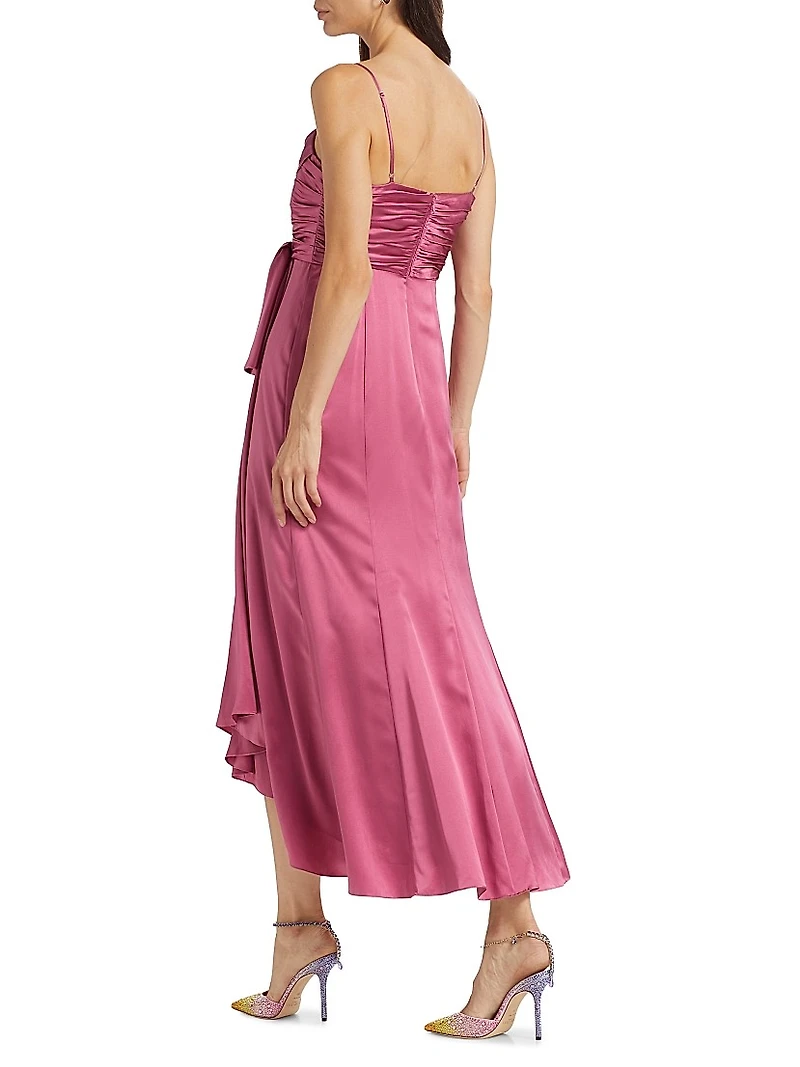 Kasia Gathered Silk Maxi Dress