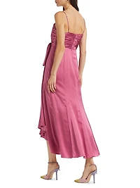 Kasia Gathered Silk Maxi Dress