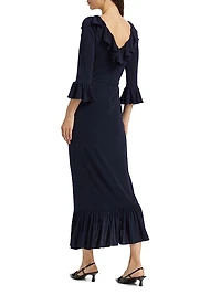 Stacy Ruffled V-Neck Maxi Dress
