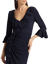 Stacy Ruffled V-Neck Maxi Dress