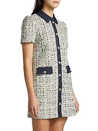 Anya Bouclé Button-Front Minidress