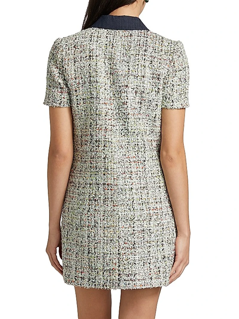 Anya Bouclé Button-Front Minidress