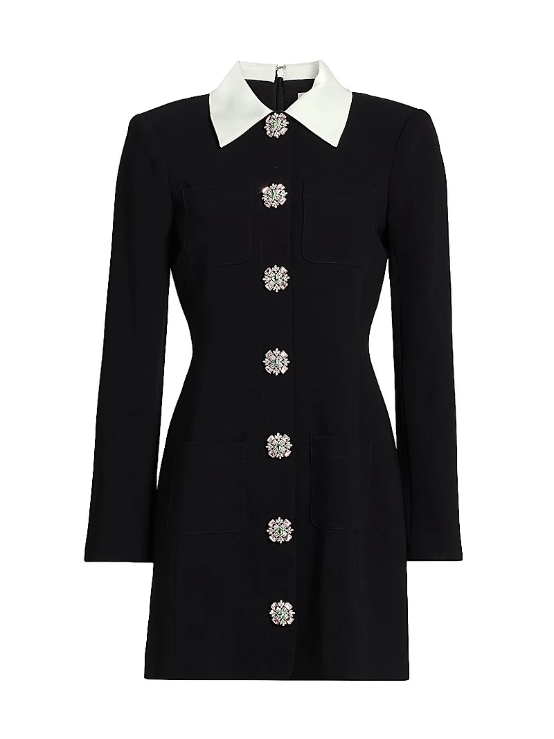 Sheryl Crystal-Embellished Button-Front Shirtdress