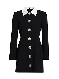 Sheryl Crystal-Embellished Button-Front Shirtdress