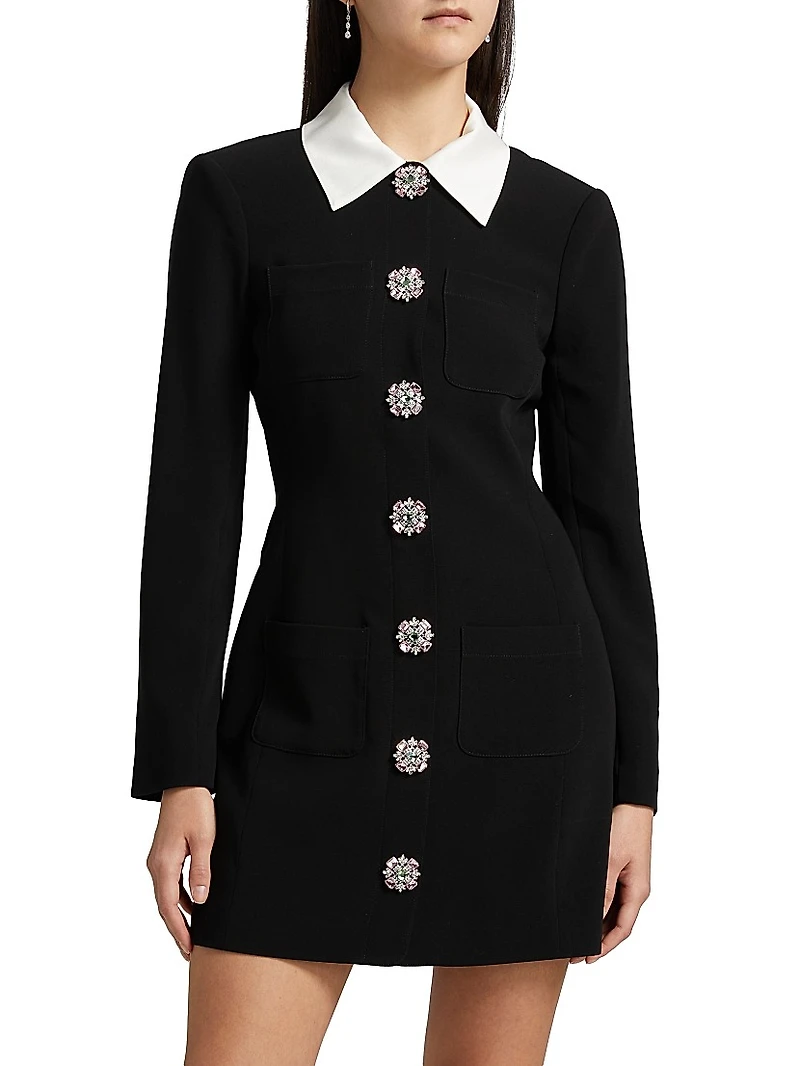 Sheryl Crystal-Embellished Button-Front Shirtdress