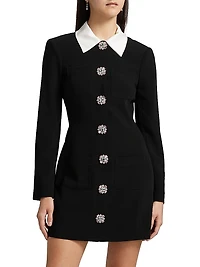 Sheryl Crystal-Embellished Button-Front Shirtdress