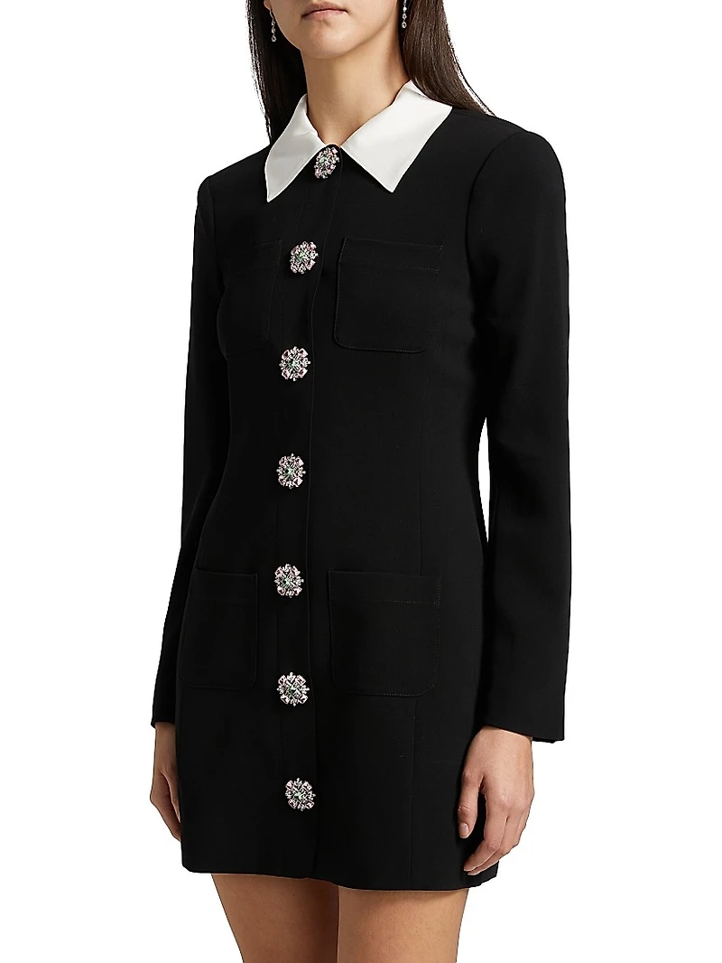 Sheryl Crystal-Embellished Button-Front Shirtdress