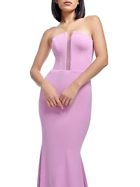 Izzy Strapless Crepe Mermaid Maxi Dress