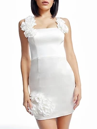 Carrie 3D Floral-Embellished Square Neck Mindress