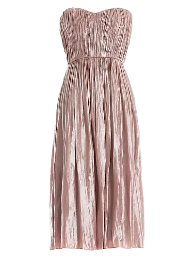 Tovah Satin Strapless Fit & Flare Midi-Dress